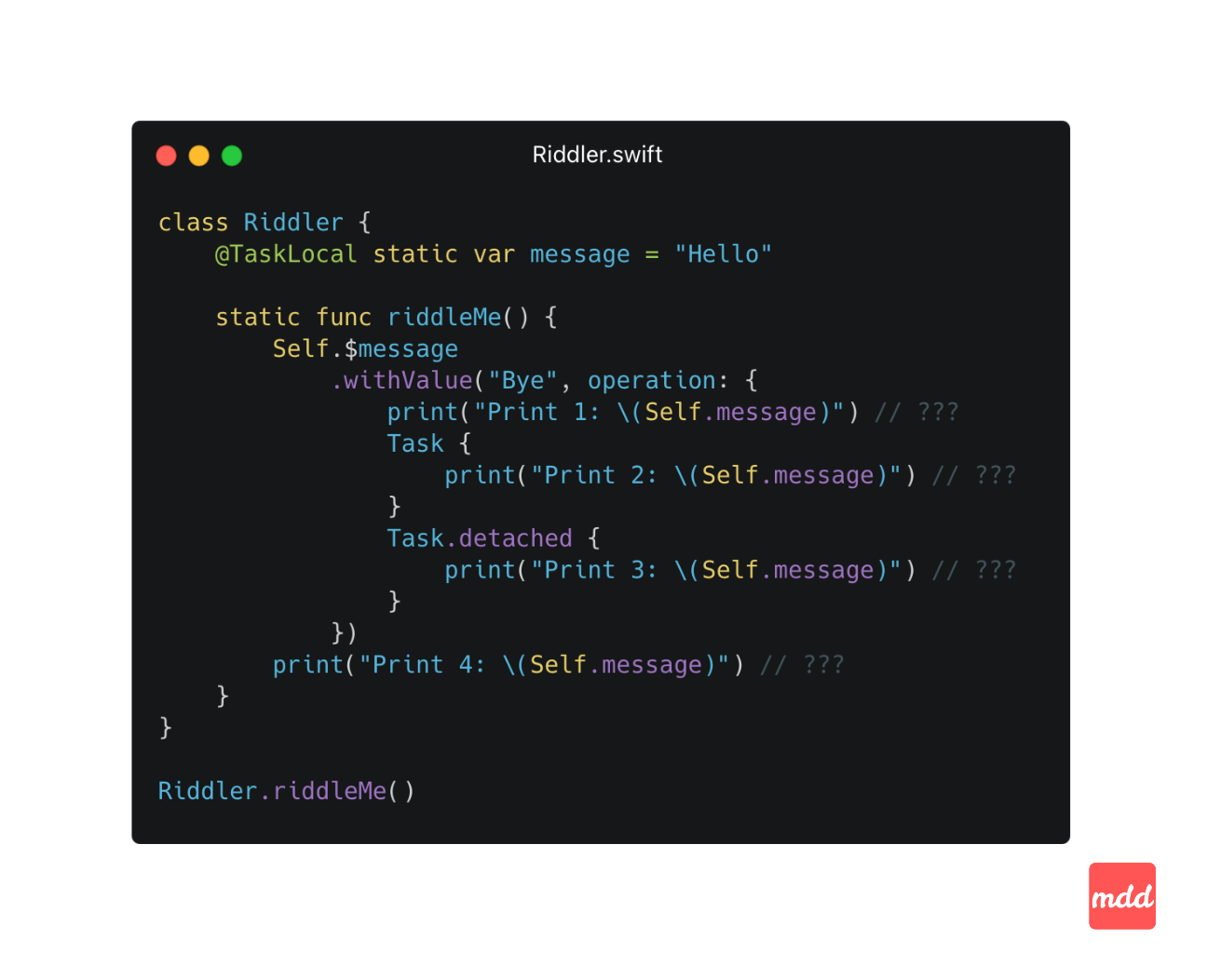 Swift Concurrency Riddle - TaskLocal